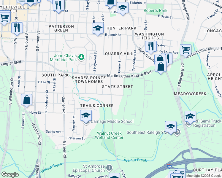 map of restaurants, bars, coffee shops, grocery stores, and more near 916 Dorothy Sanders Way in Raleigh