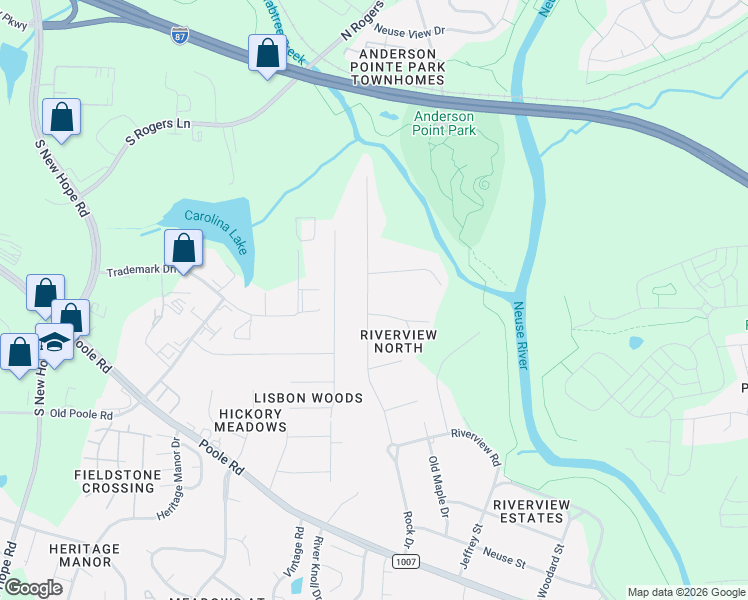 map of restaurants, bars, coffee shops, grocery stores, and more near 5601 Alta Vista Court in Raleigh