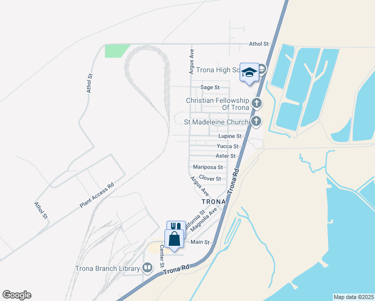 map of restaurants, bars, coffee shops, grocery stores, and more near 83298 Argus Avenue in Searles Valley