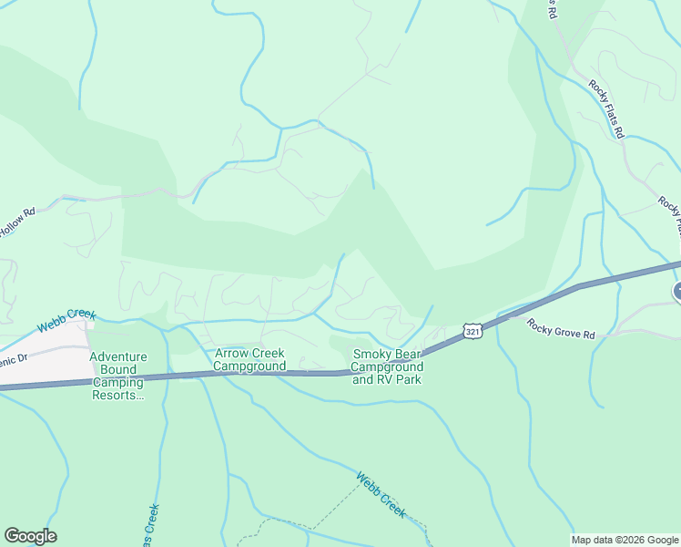 map of restaurants, bars, coffee shops, grocery stores, and more near 4812 Latta Way in Gatlinburg
