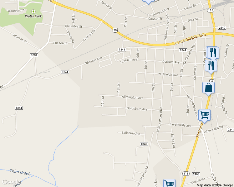 map of restaurants, bars, coffee shops, grocery stores, and more near 1028 Wilmington Avenue in Statesville