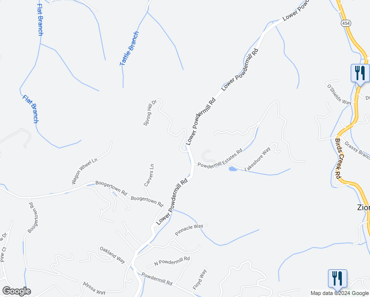 map of restaurants, bars, coffee shops, grocery stores, and more near 4005 Spring Hill Drive in Sevierville