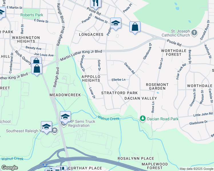 map of restaurants, bars, coffee shops, grocery stores, and more near 704 Peyton Street in Raleigh