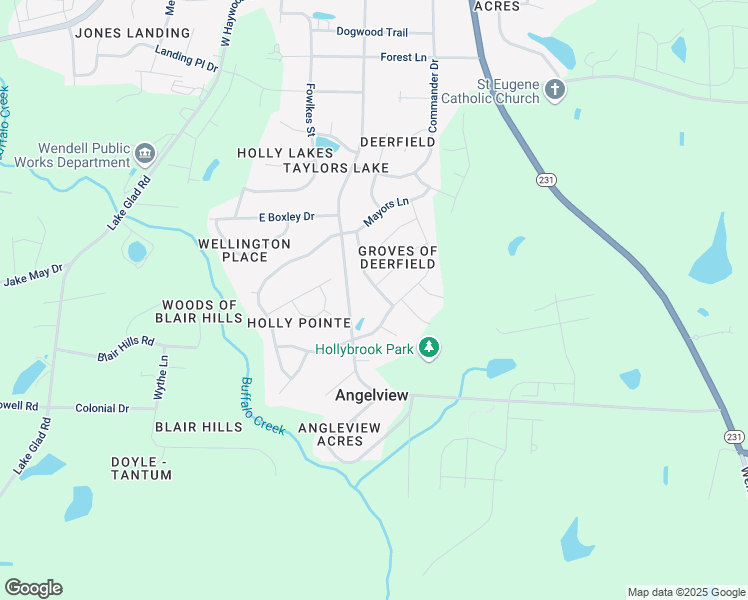 map of restaurants, bars, coffee shops, grocery stores, and more near 960 Sandyhill Road in Wendell