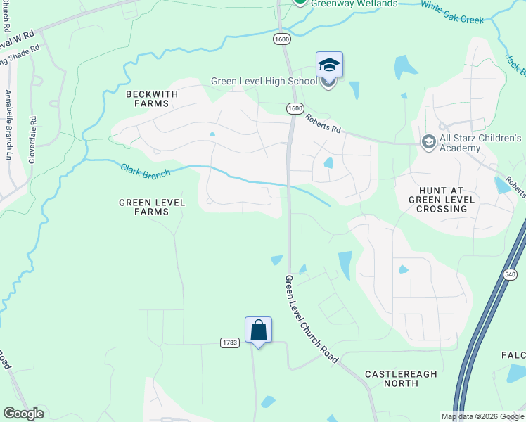 map of restaurants, bars, coffee shops, grocery stores, and more near 2510 Range Overlook Crossing in Apex