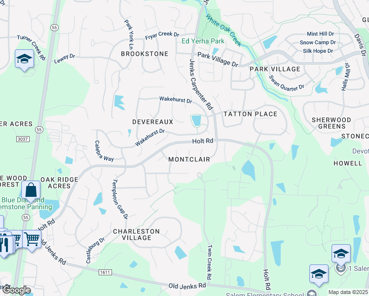 map of restaurants, bars, coffee shops, grocery stores, and more near 306 Sir Brennan Court in Apex