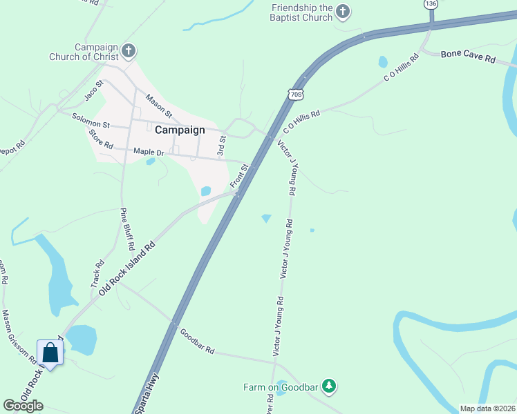 map of restaurants, bars, coffee shops, grocery stores, and more near 91 Goodbar Road in Rock Island