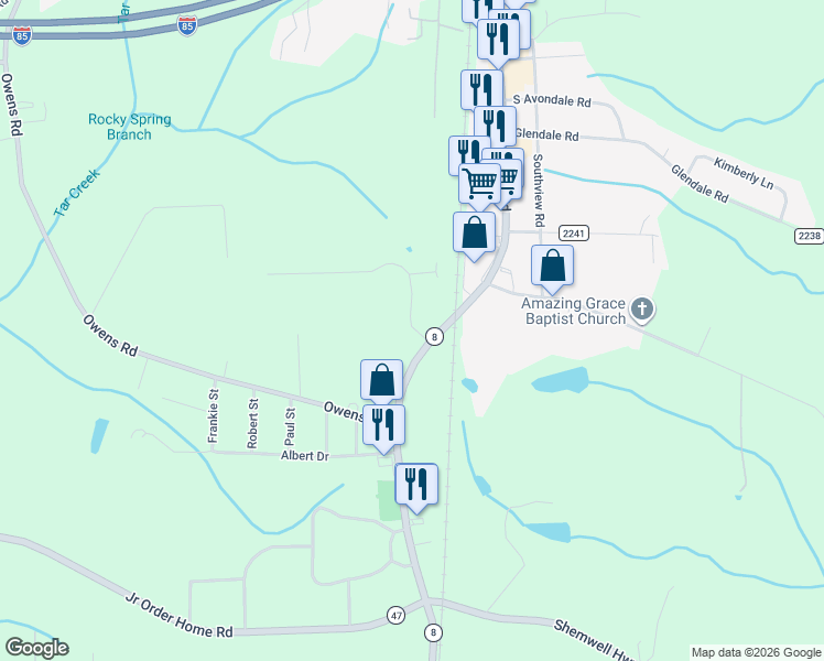 map of restaurants, bars, coffee shops, grocery stores, and more near 165 Bill Lohr Road in Lexington