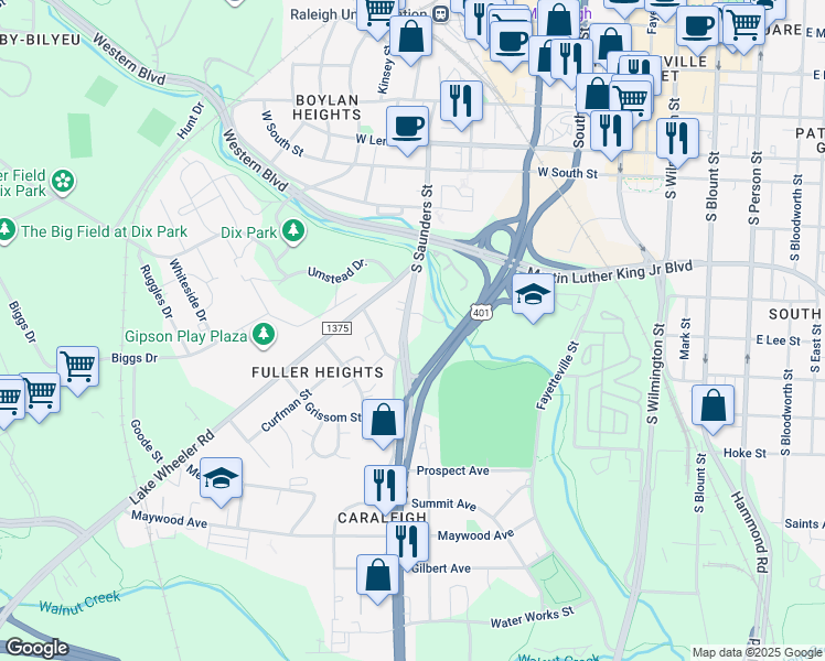 map of restaurants, bars, coffee shops, grocery stores, and more near 1019 Mount Hope Drive in Raleigh