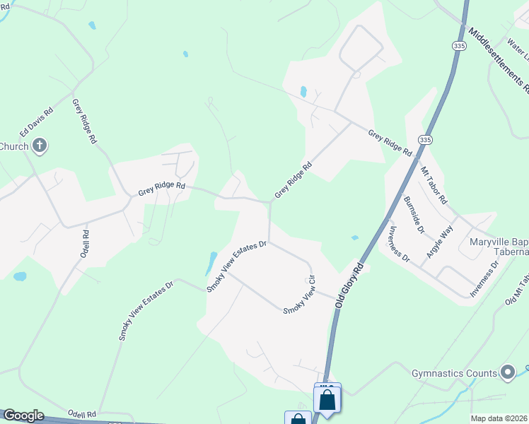 map of restaurants, bars, coffee shops, grocery stores, and more near 681 Smoky View Estates Dr in Maryville