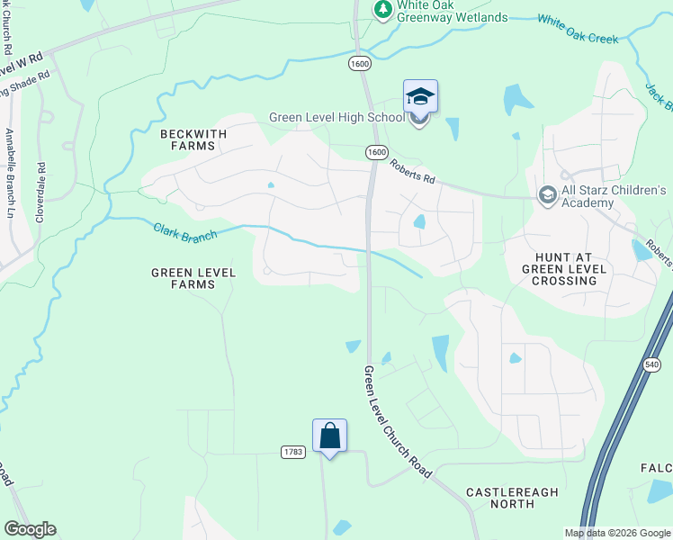 map of restaurants, bars, coffee shops, grocery stores, and more near 2510 Range Overlook Crossing in Apex
