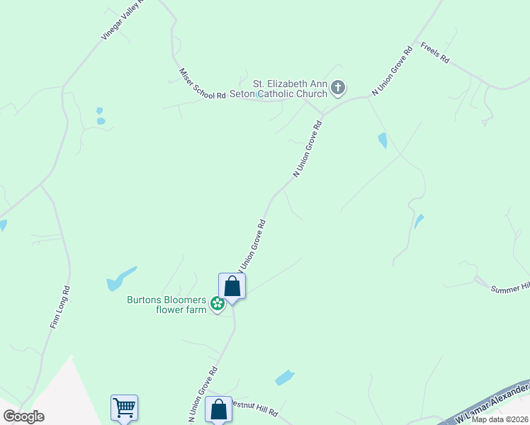 map of restaurants, bars, coffee shops, grocery stores, and more near 861 North Union Grove Road in Friendsville