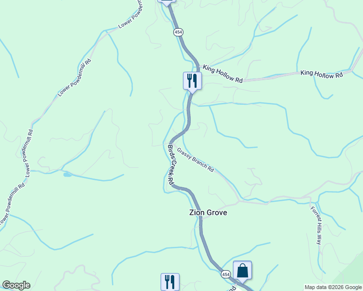 map of restaurants, bars, coffee shops, grocery stores, and more near 2107 Grassy Branch Road in Sevierville