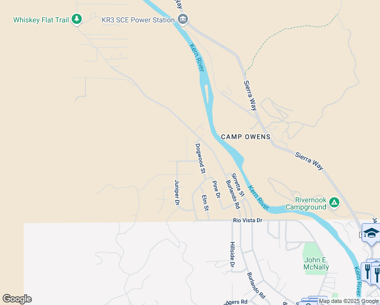 map of restaurants, bars, coffee shops, grocery stores, and more near 26 Greenleaf Street in Kernville