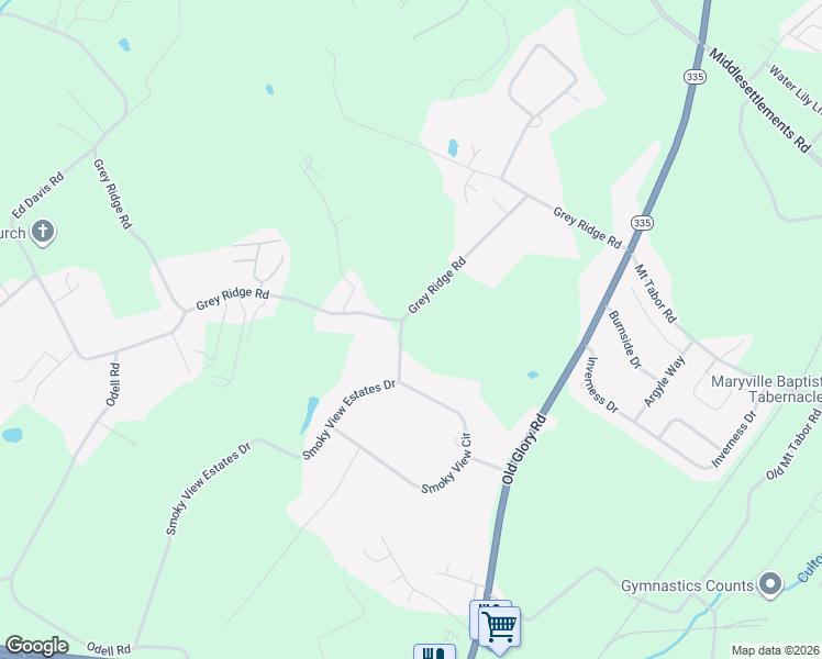 map of restaurants, bars, coffee shops, grocery stores, and more near 681 Smoky View Estates Drive in Maryville