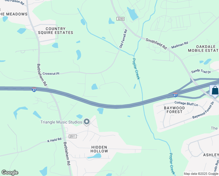 map of restaurants, bars, coffee shops, grocery stores, and more near 206 Tranquility Lane in Knightdale