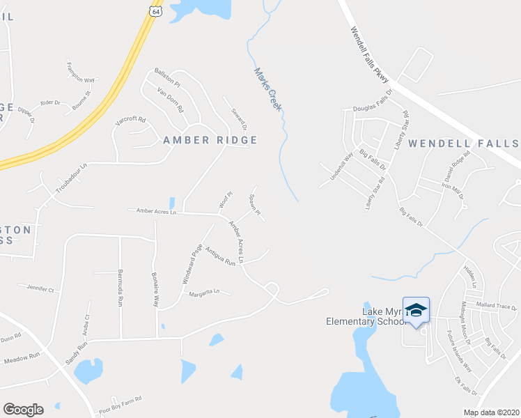 map of restaurants, bars, coffee shops, grocery stores, and more near 1037 Spawn Place in Knightdale