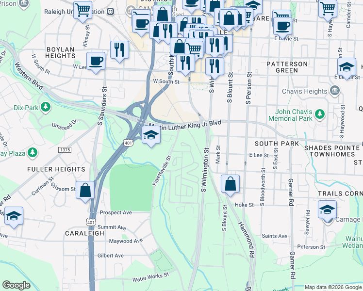 map of restaurants, bars, coffee shops, grocery stores, and more near 190 Levister Court in Raleigh