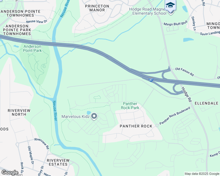 map of restaurants, bars, coffee shops, grocery stores, and more near Knightdale Bypass in Raleigh