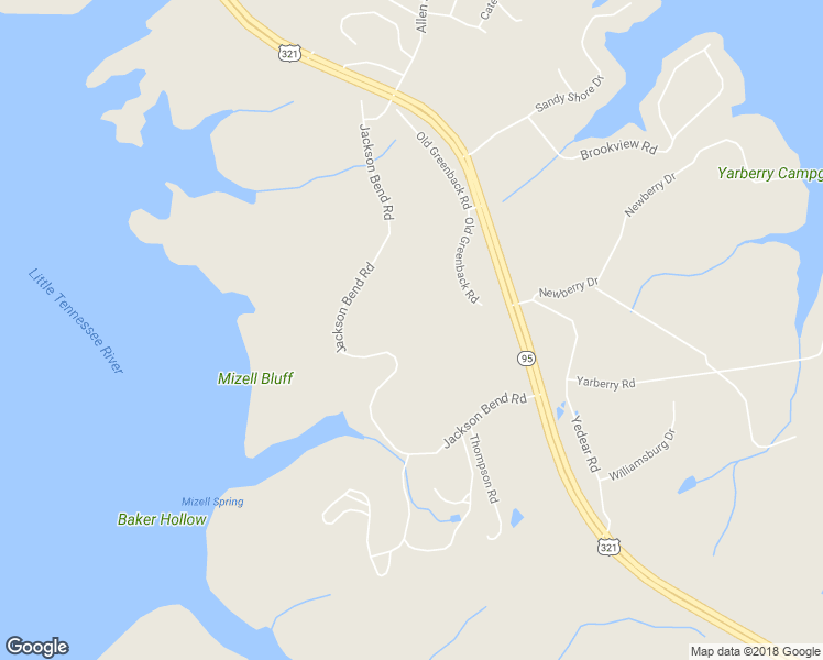 map of restaurants, bars, coffee shops, grocery stores, and more near 5455 Jackson Bend Road in Lenoir City