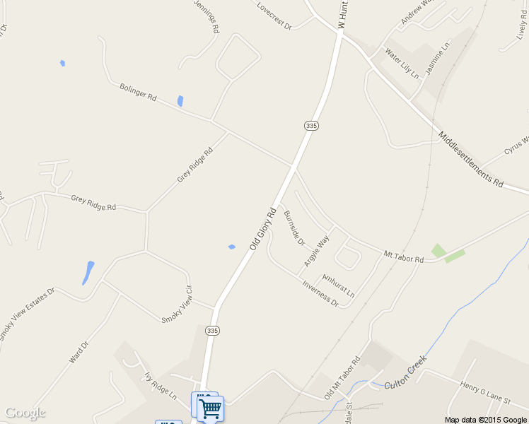 map of restaurants, bars, coffee shops, grocery stores, and more near 533 Old Glory Road in Maryville