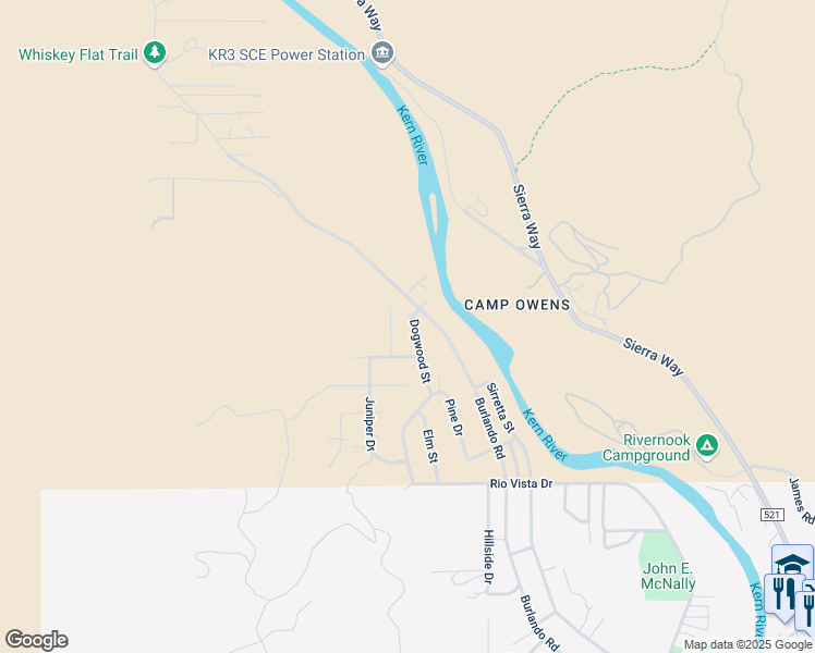 map of restaurants, bars, coffee shops, grocery stores, and more near 26 Greenleaf Street in Kernville