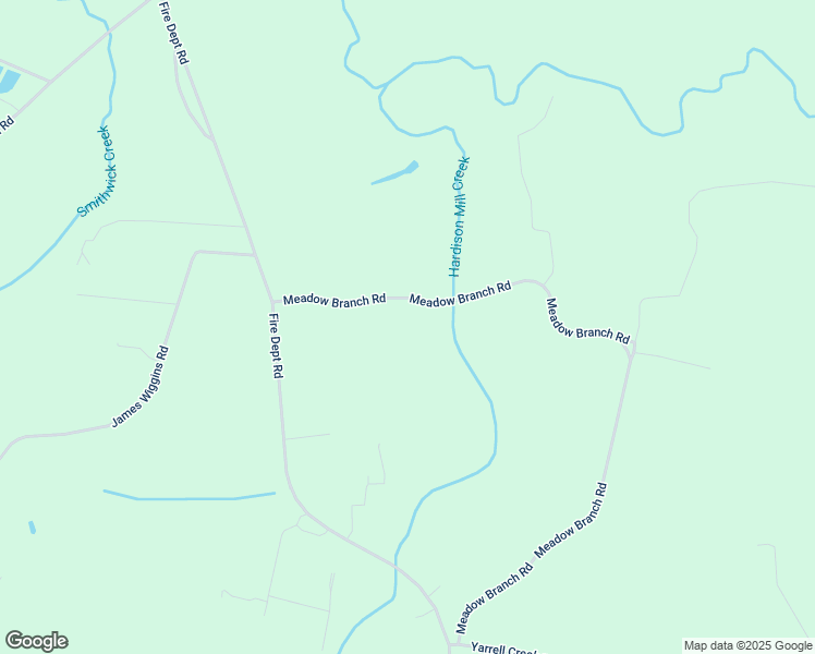map of restaurants, bars, coffee shops, grocery stores, and more near 1308 Meadow Branch Road in Williamston