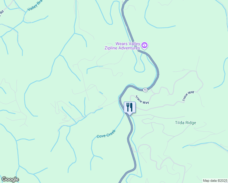 map of restaurants, bars, coffee shops, grocery stores, and more near 2002 Hidden Hollow Way in Sevierville