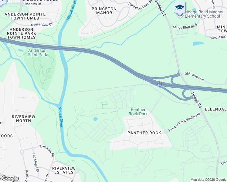 map of restaurants, bars, coffee shops, grocery stores, and more near Colton Creek Road in Wake County