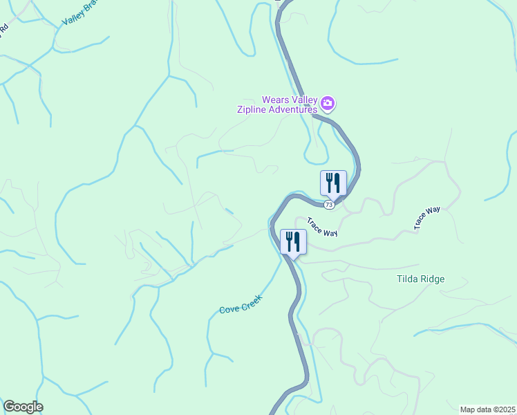 map of restaurants, bars, coffee shops, grocery stores, and more near 2002 Hidden Hollow Way in Sevierville