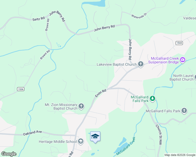 map of restaurants, bars, coffee shops, grocery stores, and more near 1570 Cube Drive in Valdese
