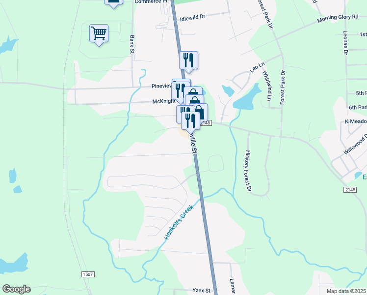 map of restaurants, bars, coffee shops, grocery stores, and more near 115 Northwood Drive in Asheboro