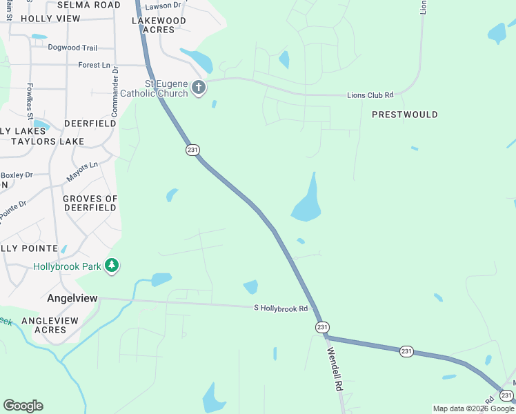 map of restaurants, bars, coffee shops, grocery stores, and more near 655 South Selma Road in Wendell