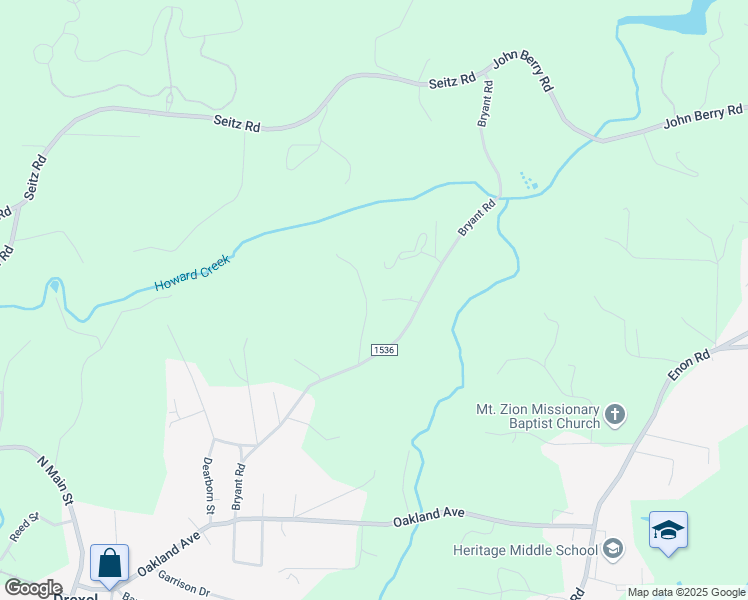 map of restaurants, bars, coffee shops, grocery stores, and more near 1601 Brown Orchard Drive in Morganton