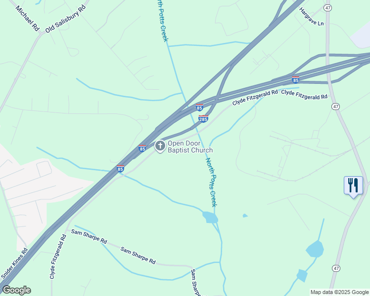map of restaurants, bars, coffee shops, grocery stores, and more near 807 Clyde Fitzgerald Road in Linwood