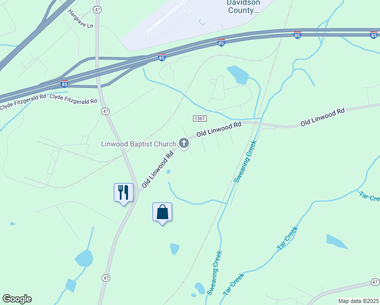 map of restaurants, bars, coffee shops, grocery stores, and more near 3591 Old Linwood Road in Lexington