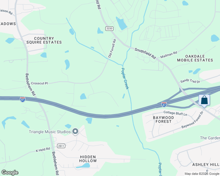 map of restaurants, bars, coffee shops, grocery stores, and more near 217 Tranquility Lane in Knightdale