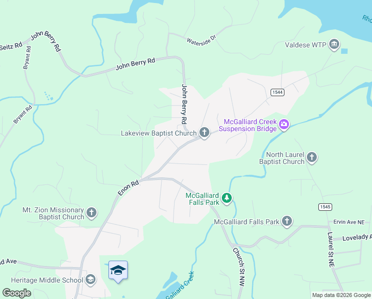 map of restaurants, bars, coffee shops, grocery stores, and more near 4694 Lakeview Acres Road in Valdese