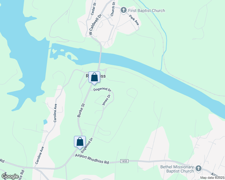 map of restaurants, bars, coffee shops, grocery stores, and more near 113 Dogwood Drive in Hickory