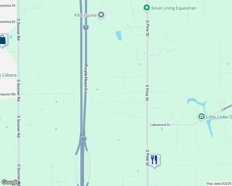 map of restaurants, bars, coffee shops, grocery stores, and more near 950 East Coleman Road in Guthrie