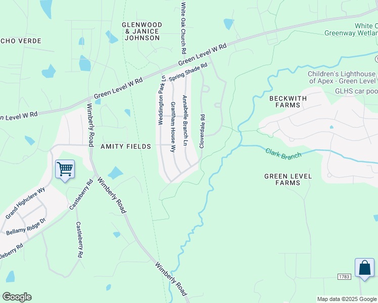 map of restaurants, bars, coffee shops, grocery stores, and more near 209 Annabelle Branch Lane in Apex