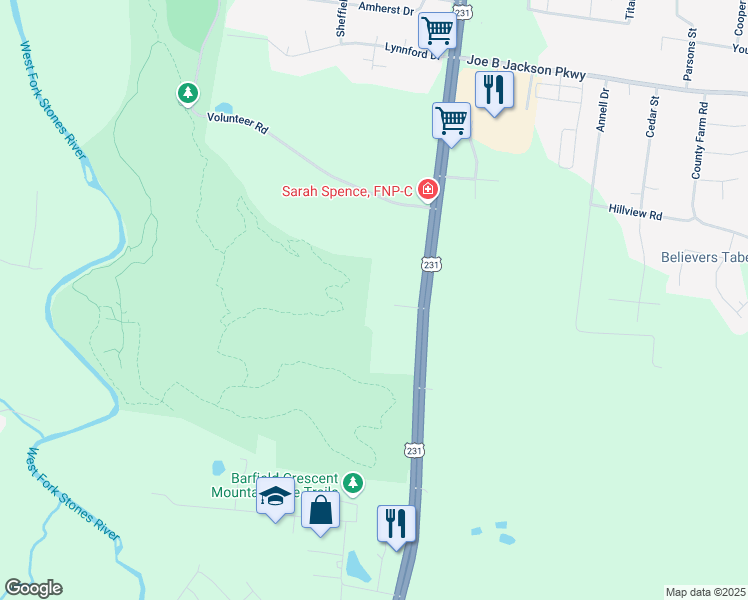 map of restaurants, bars, coffee shops, grocery stores, and more near 3718 Shelbyville Highway in Murfreesboro