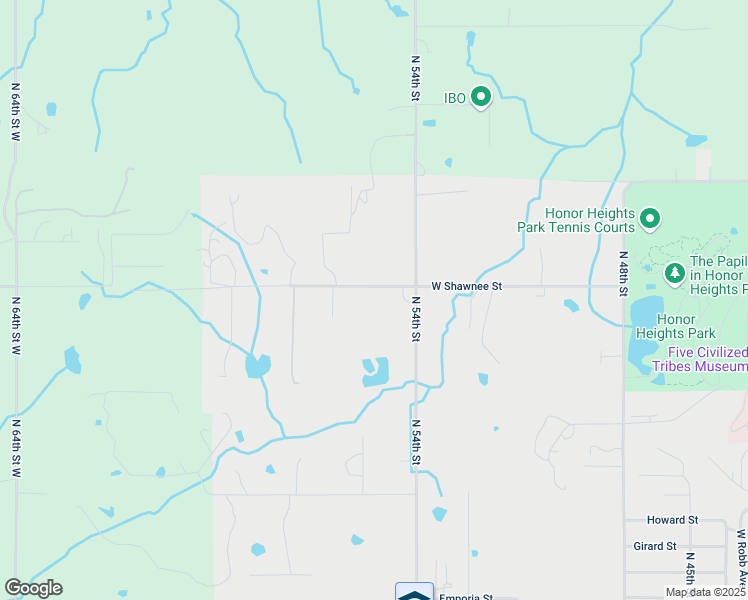map of restaurants, bars, coffee shops, grocery stores, and more near 5411 West Shawnee Street in Muskogee