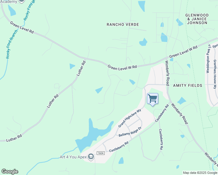 map of restaurants, bars, coffee shops, grocery stores, and more near Williams Grove Lane in Apex