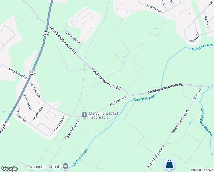 map of restaurants, bars, coffee shops, grocery stores, and more near 1533 Middlesettlements Road in Maryville