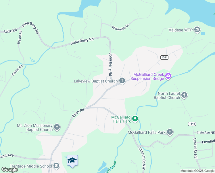 map of restaurants, bars, coffee shops, grocery stores, and more near 4694 Lakeview Acres Road in Valdese