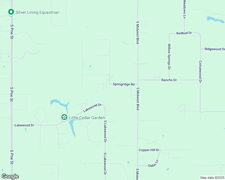map of restaurants, bars, coffee shops, grocery stores, and more near 2575 Springridge Road in Guthrie