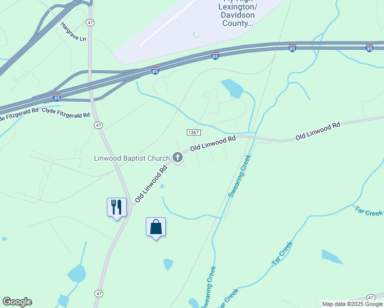 map of restaurants, bars, coffee shops, grocery stores, and more near 150 Hemlock Lane in Lexington