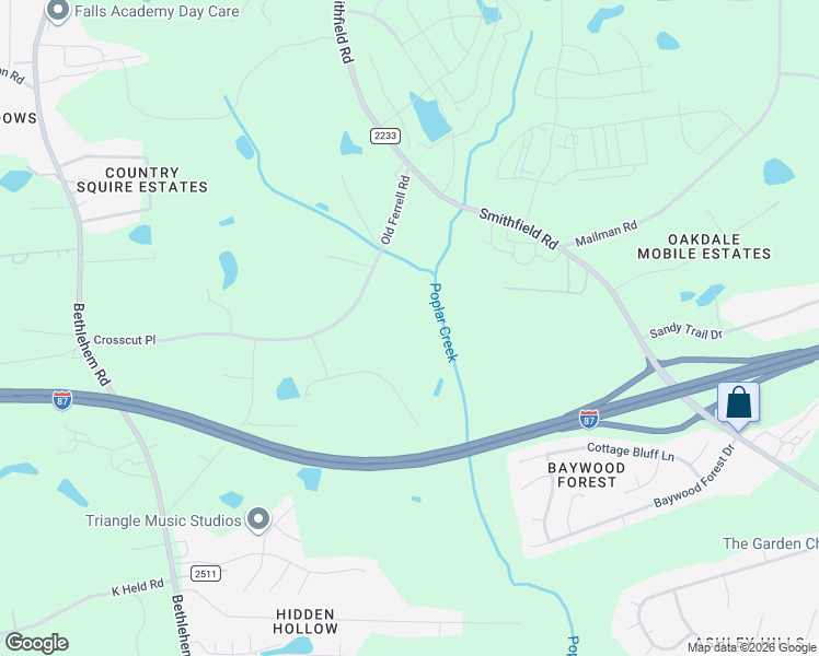 map of restaurants, bars, coffee shops, grocery stores, and more near 217 Tranquility Lane in Knightdale