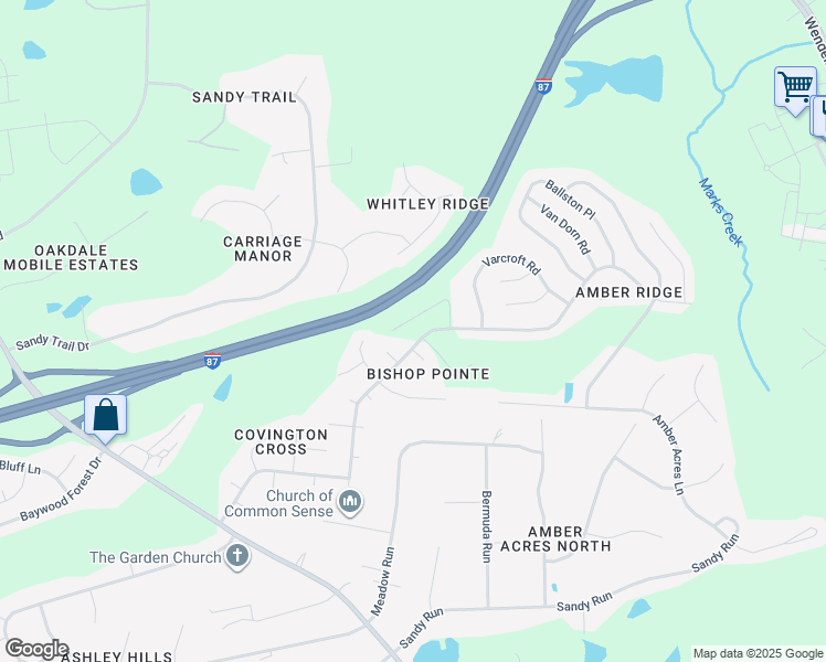 map of restaurants, bars, coffee shops, grocery stores, and more near 5816 Langport Drive in Knightdale